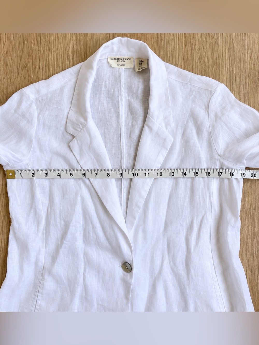 Christian Siriano New York White 100% Linen Blazer Jacket Size M - Picture 9 of 11